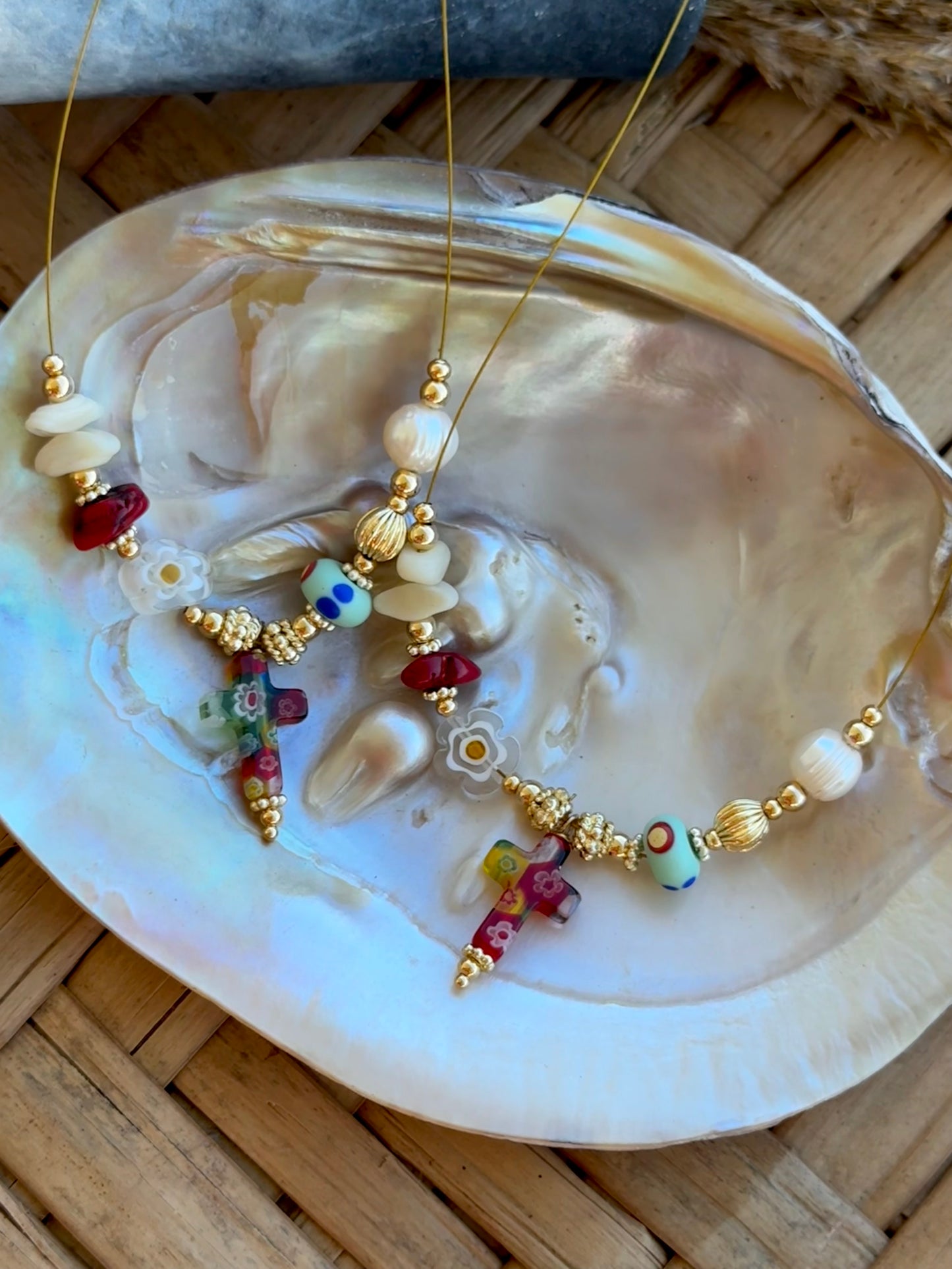 Millefiori Cross necklace