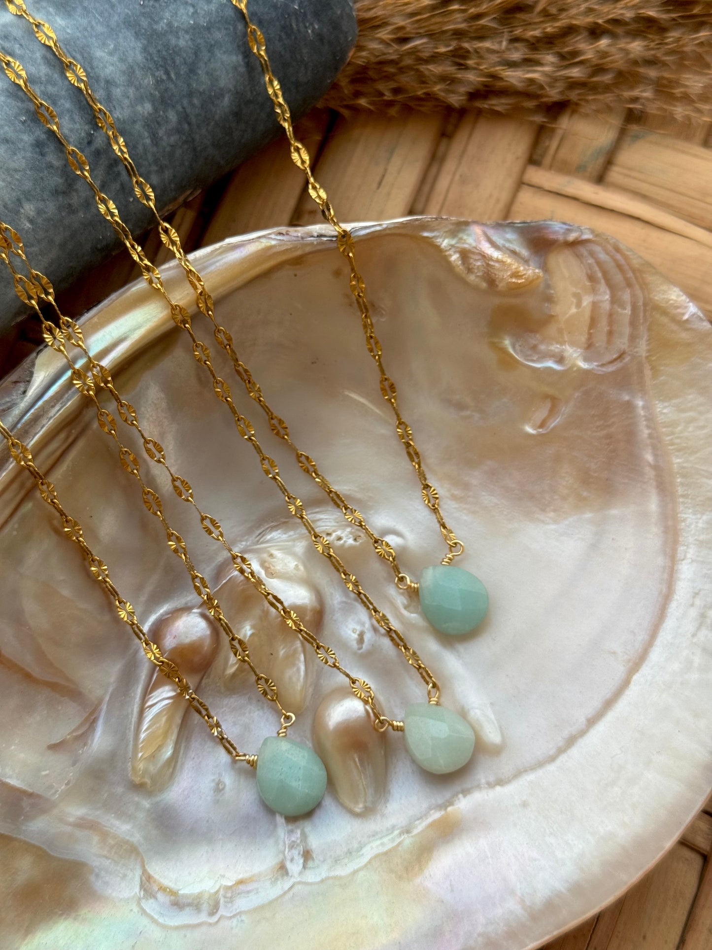 Amazonita drop chain