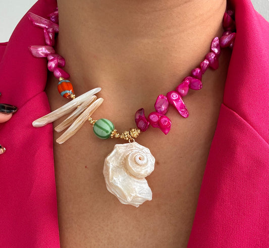 Spiral conch necklace