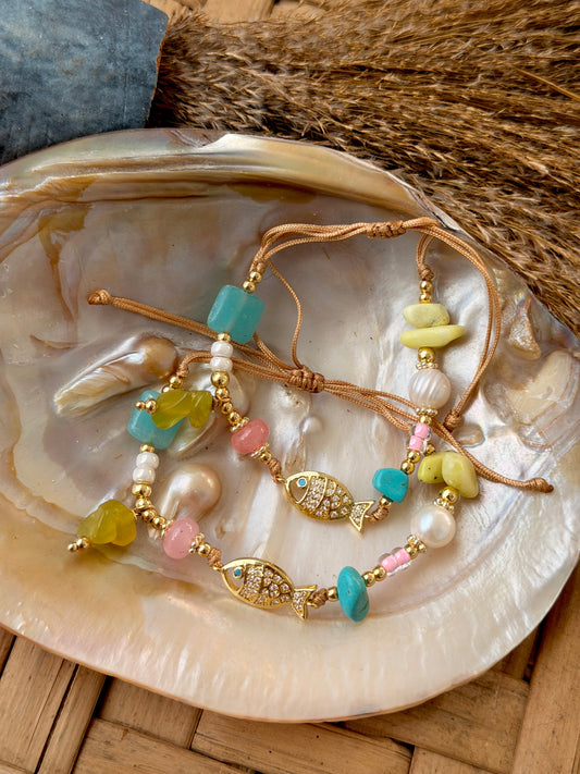 Pastel fish bracelet