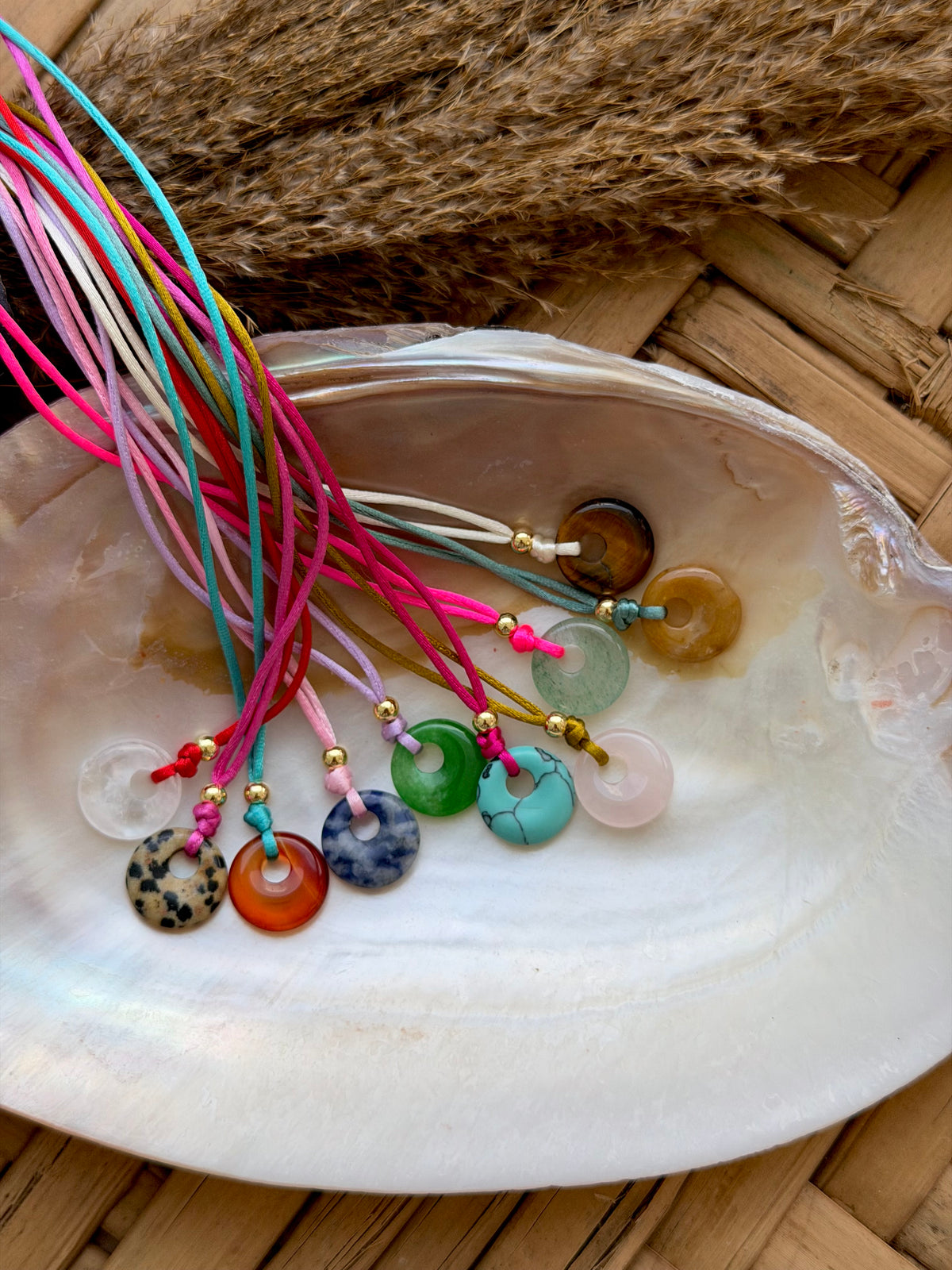 Donut gemstone necklace
