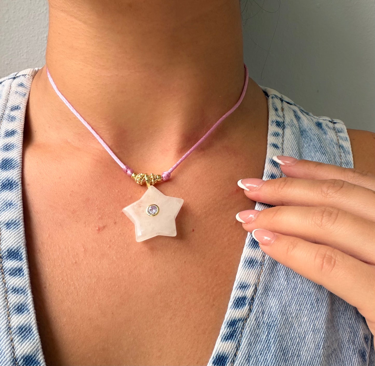 Quartz star necklace