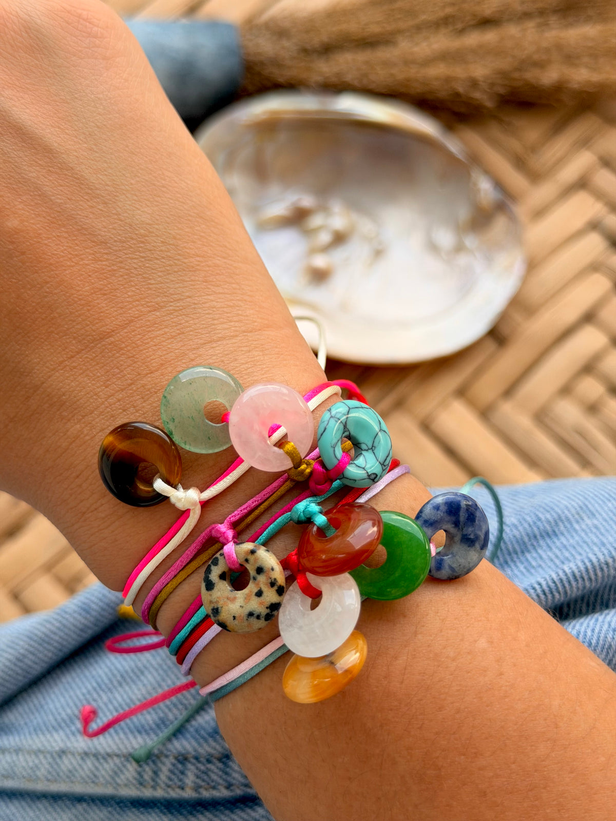Donut gemstone bracelets