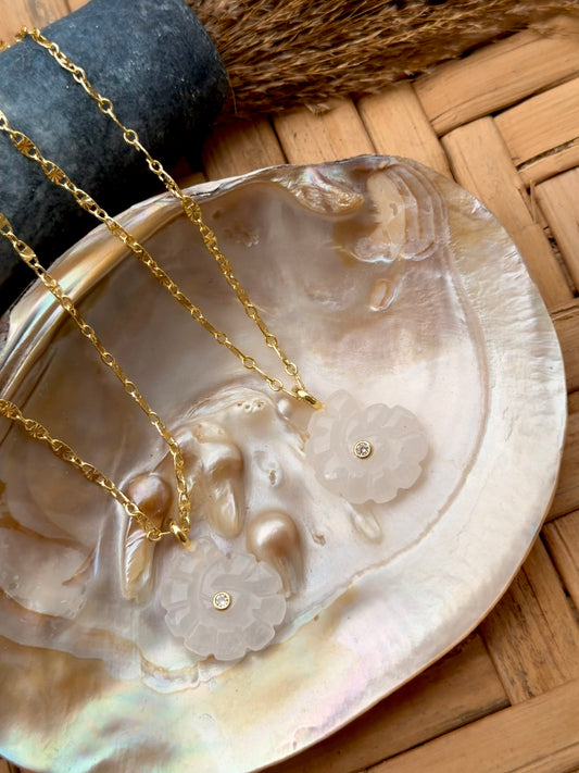 Quartz spiral conch chain