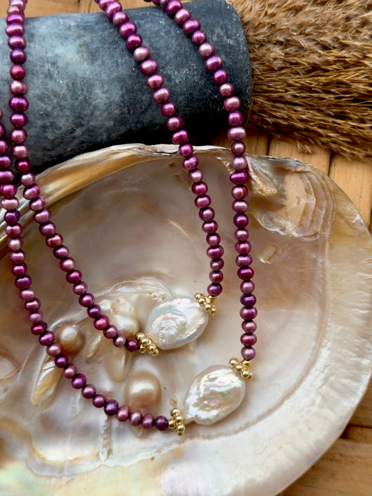 Pearl purple choker
