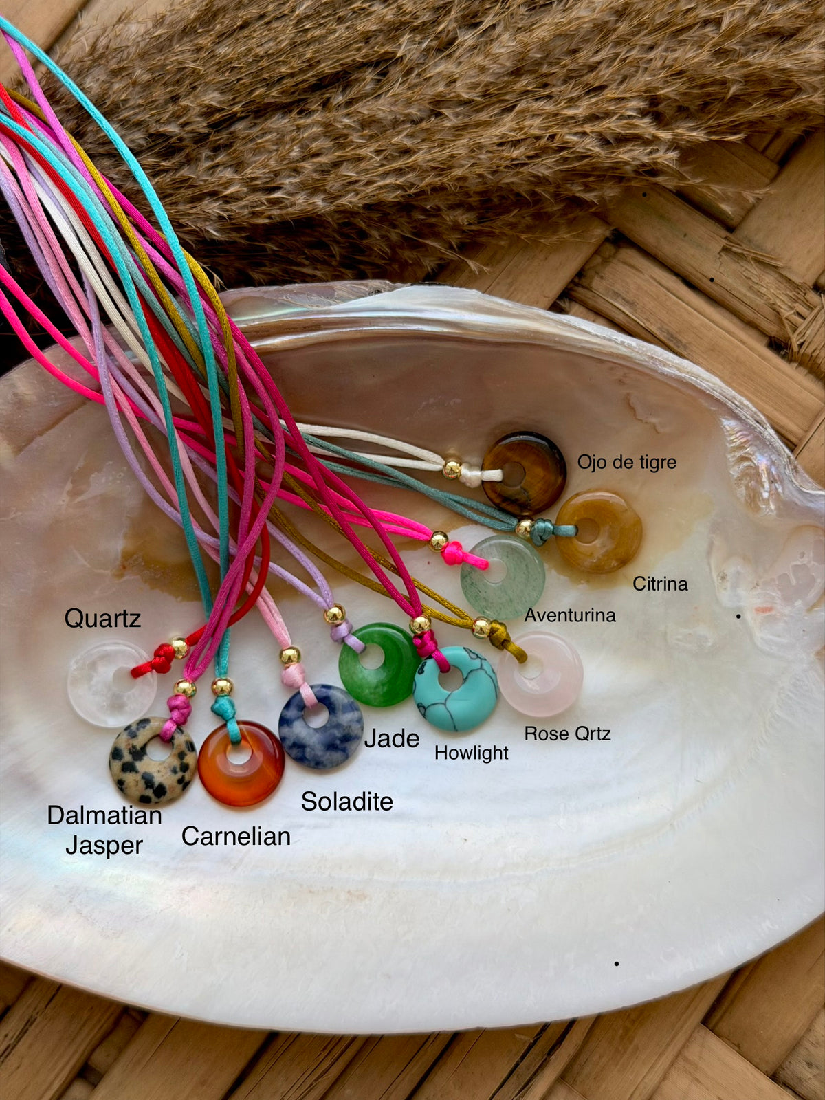 Donut gemstone necklace