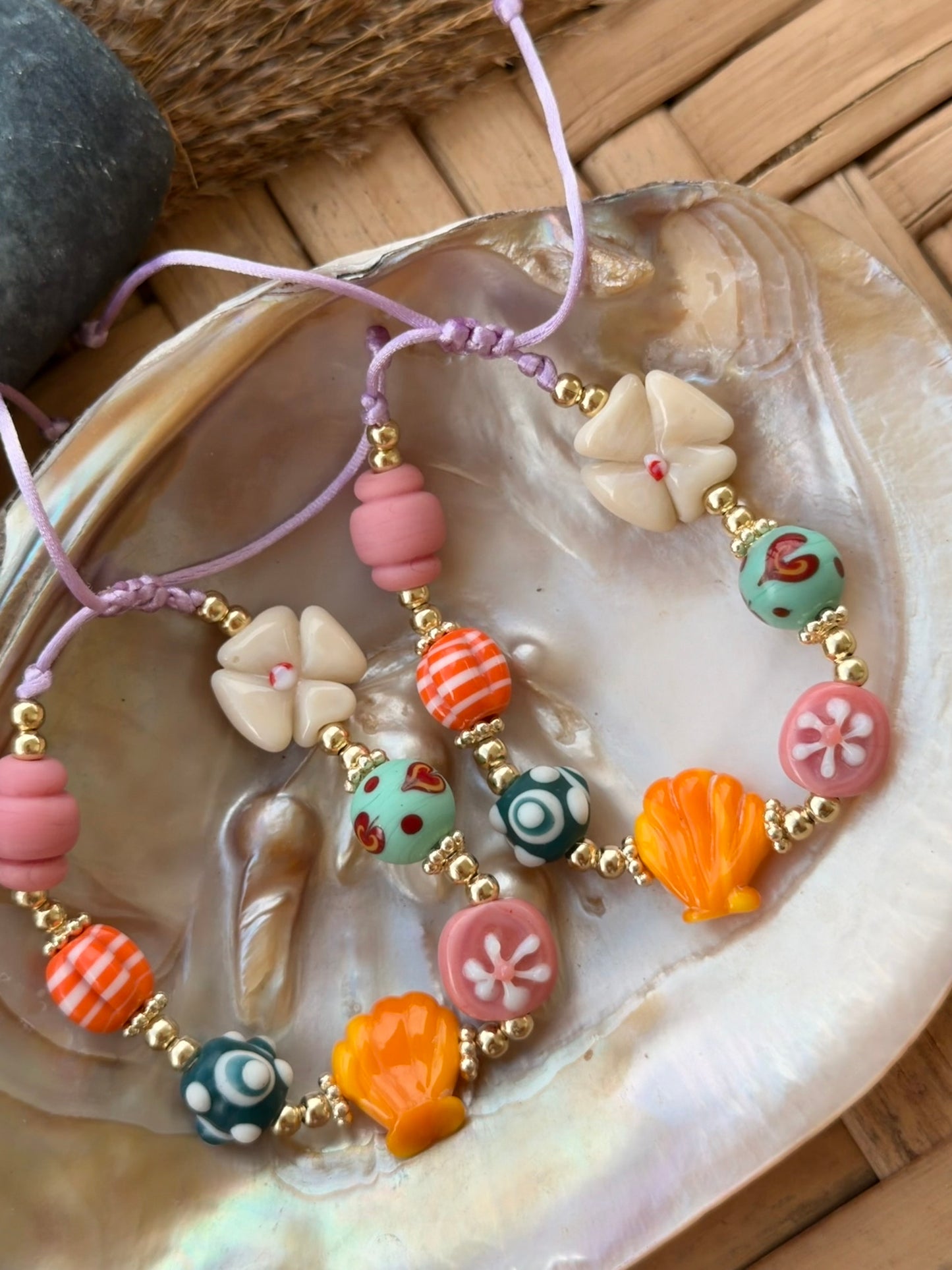Yellow sea shell bracelet