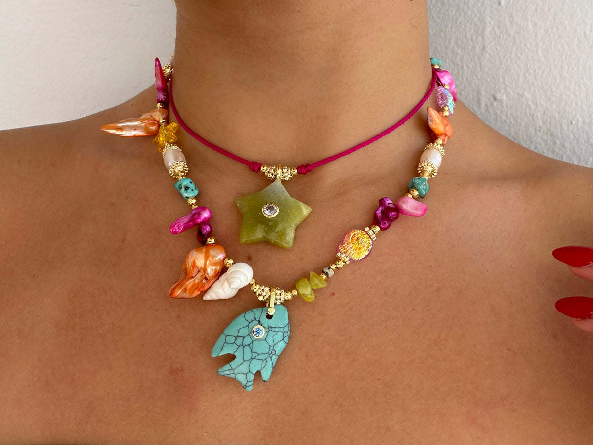 Turquesa fish necklace