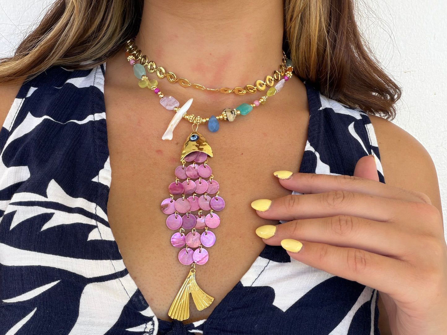 Escamas Fish necklace (violeta)