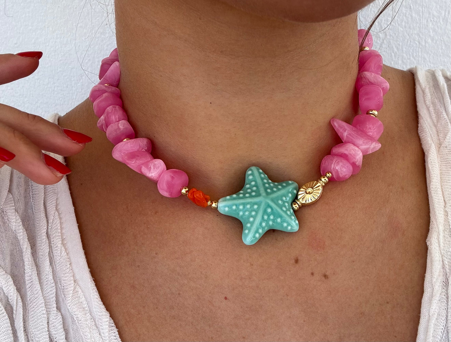 Icacos pink necklace