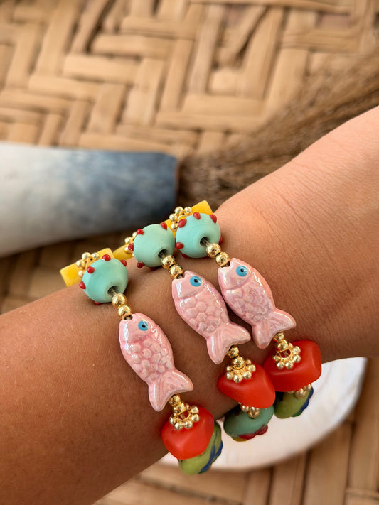 Fisherman pink bracelet