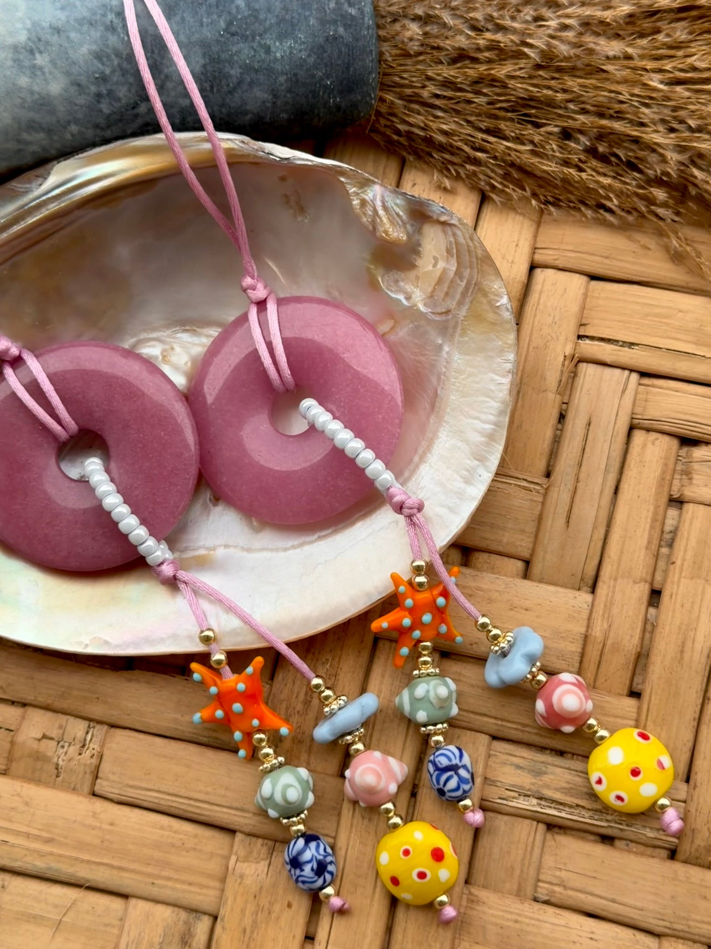 Jade Stone lariat necklace
