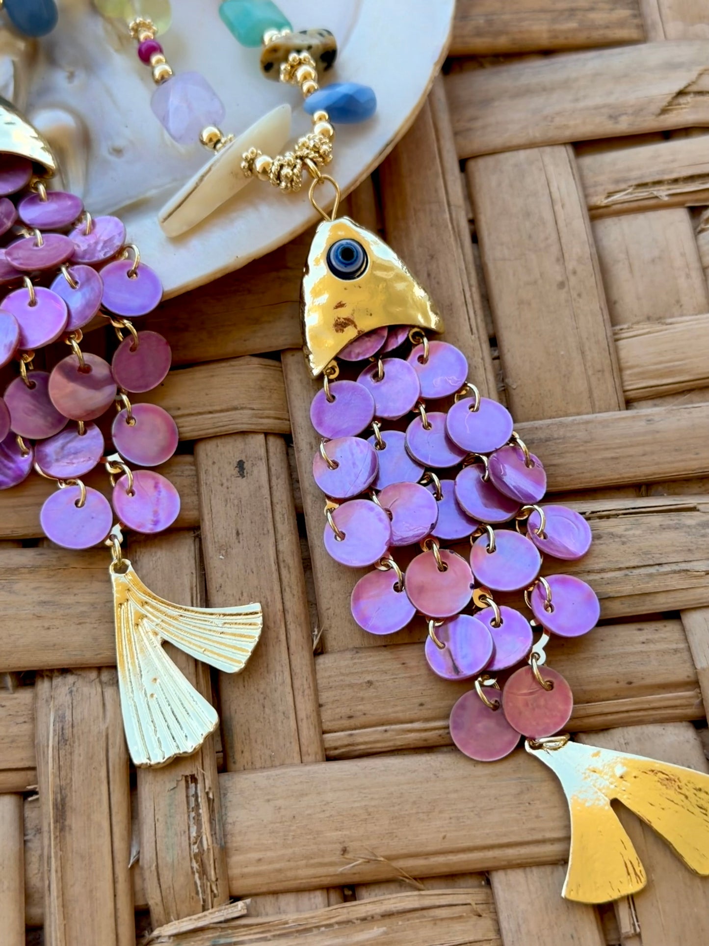 Escamas Fish necklace (violeta)