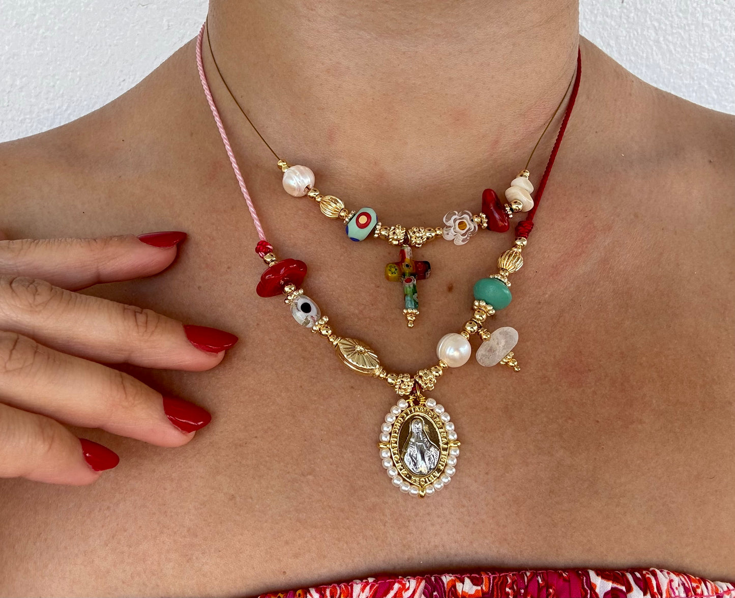 Millefiori Cross necklace