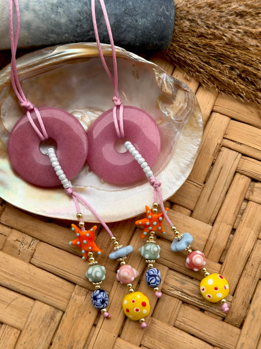Jade Stone lariat necklace